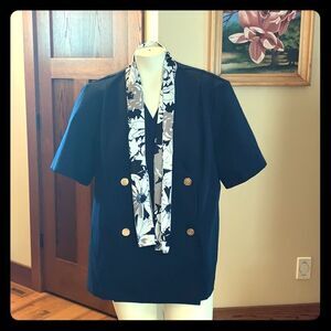 Vintage oversized‎ blazer Berg-Ray FROCKS navy sailor. Size 18 1/2